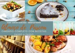 Almoço de Pascoa - imagem com as receitas sugeridas neste artigo