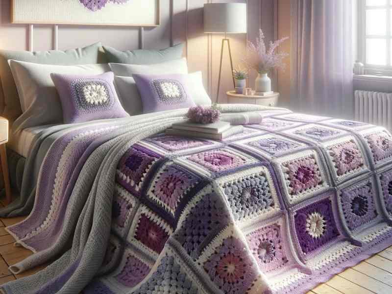 Colcha de crochê Lilas